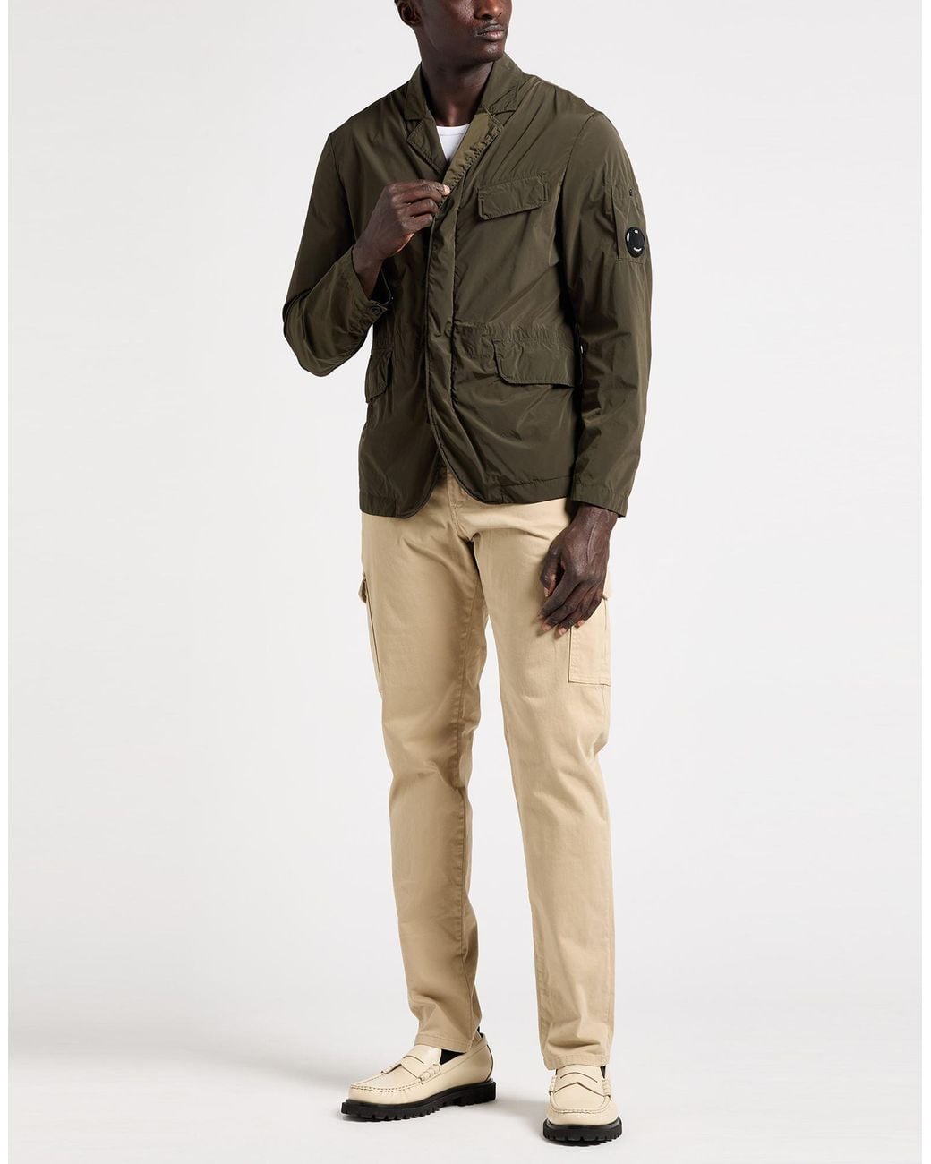 C P Company Green Military Jacket Polyamide, Elastane for men
