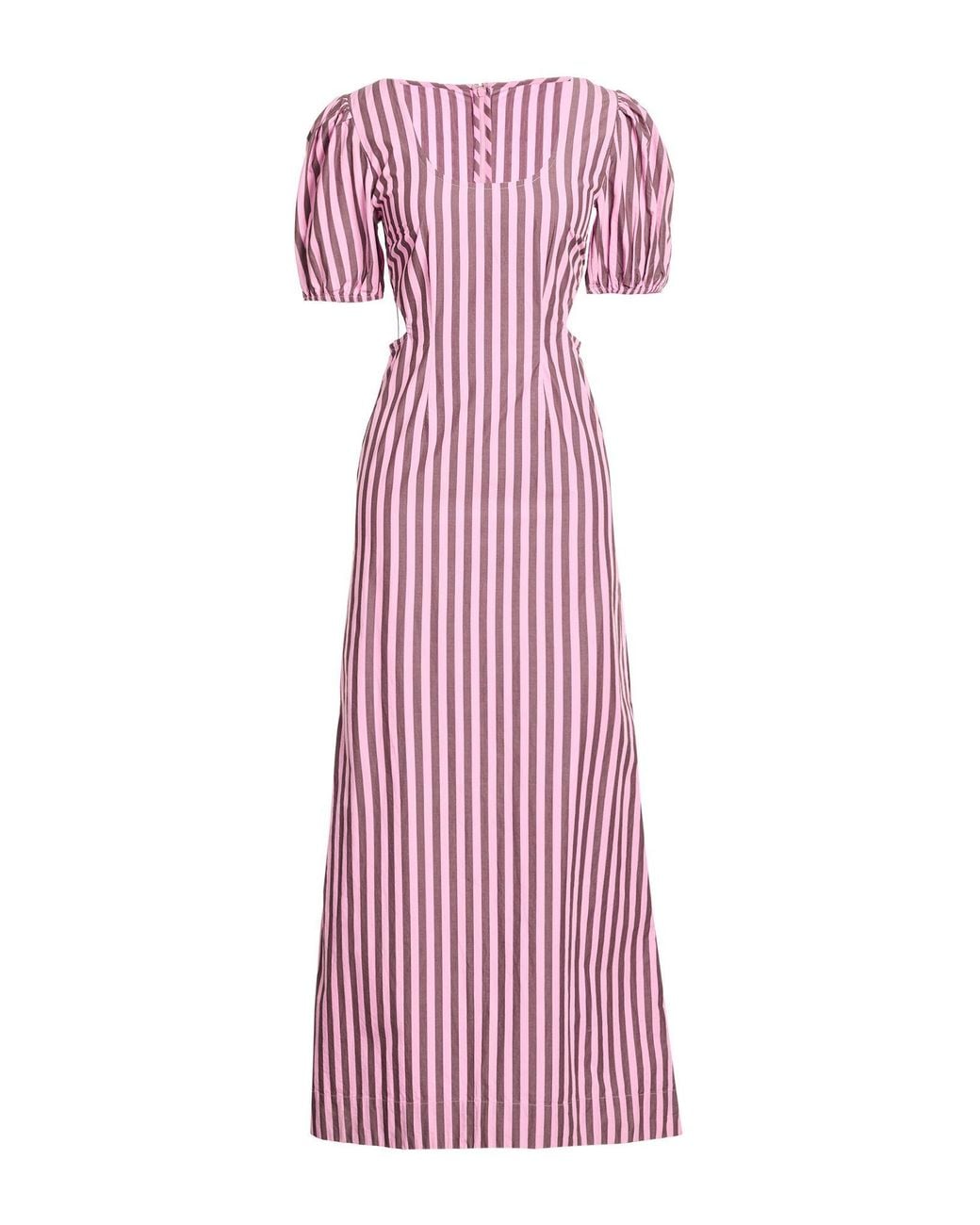 Ganni Purple Maxi Dress Organic Cotton