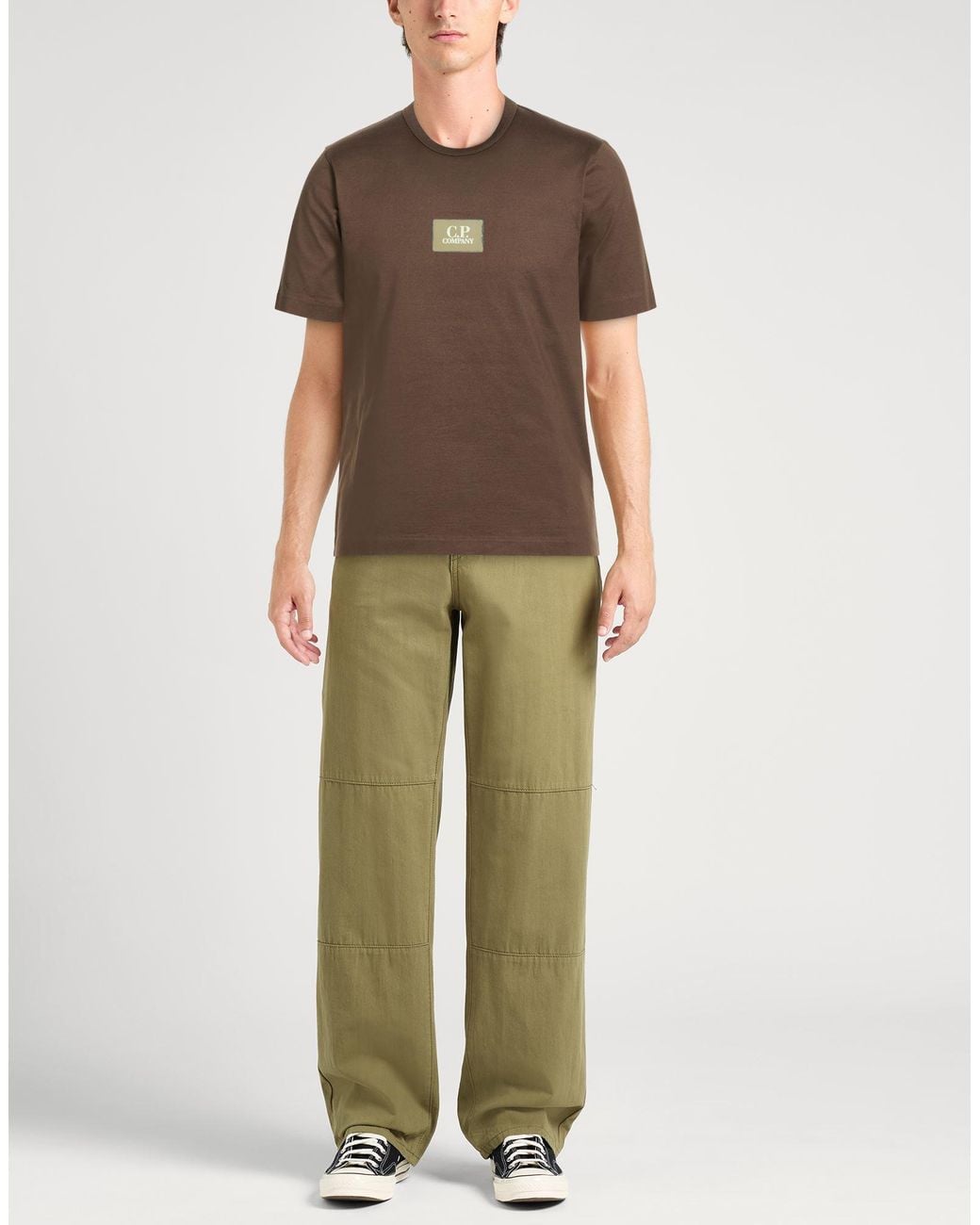 C P Company Brown Military T-Shirt Cotton for men