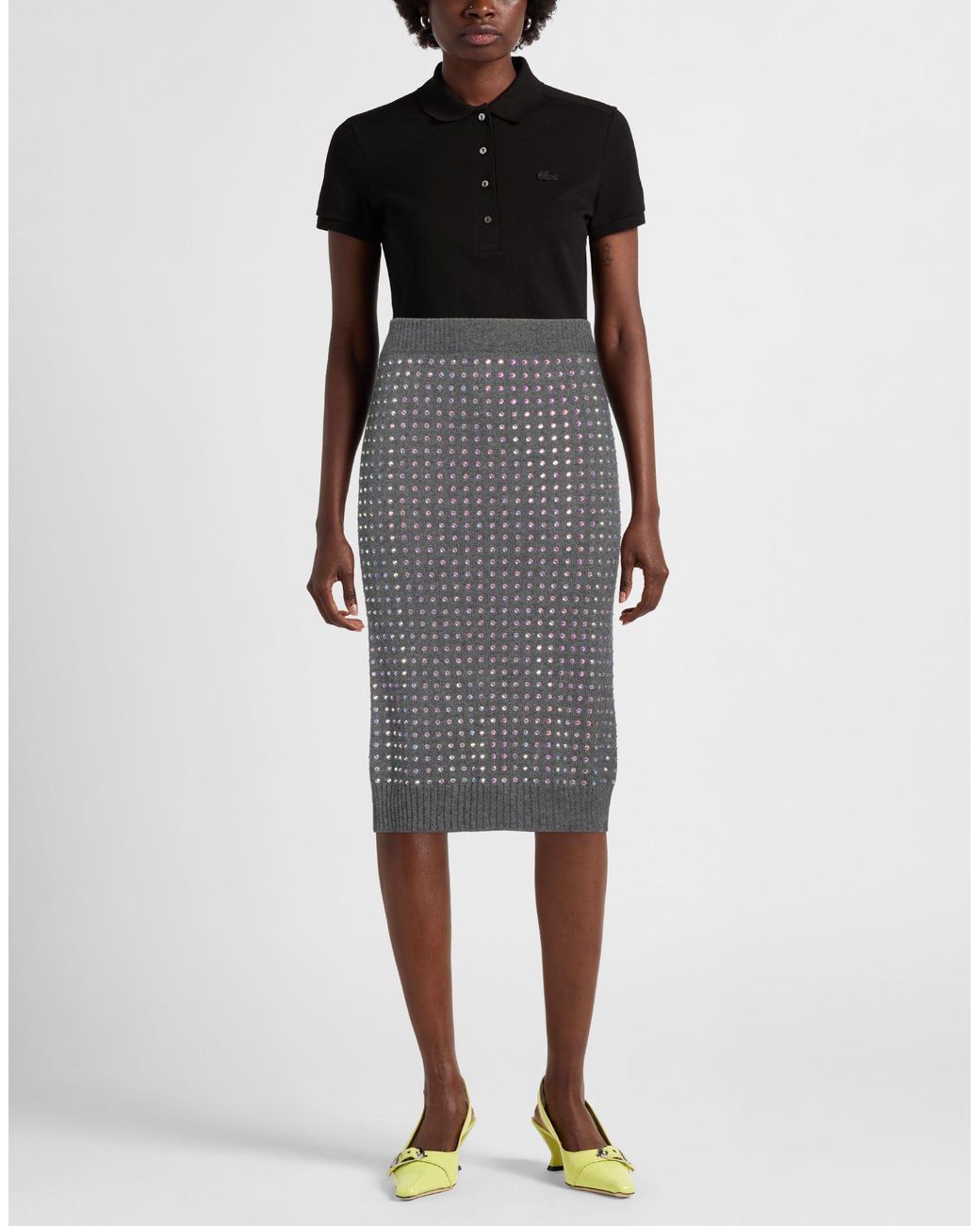 Sportmax Gray Midi Skirt