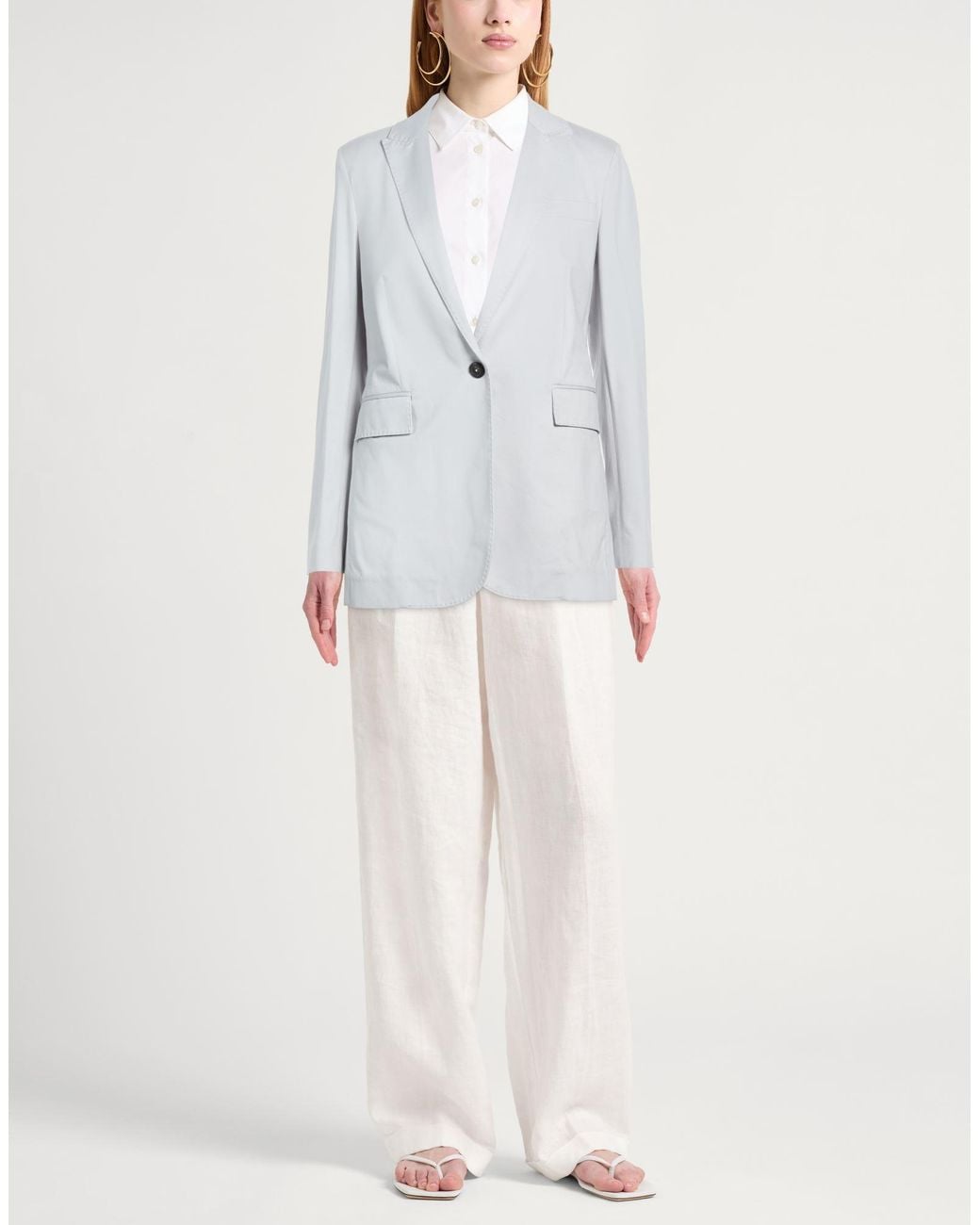 Circolo 1901 White Sky Blazer Cotton, Elastane