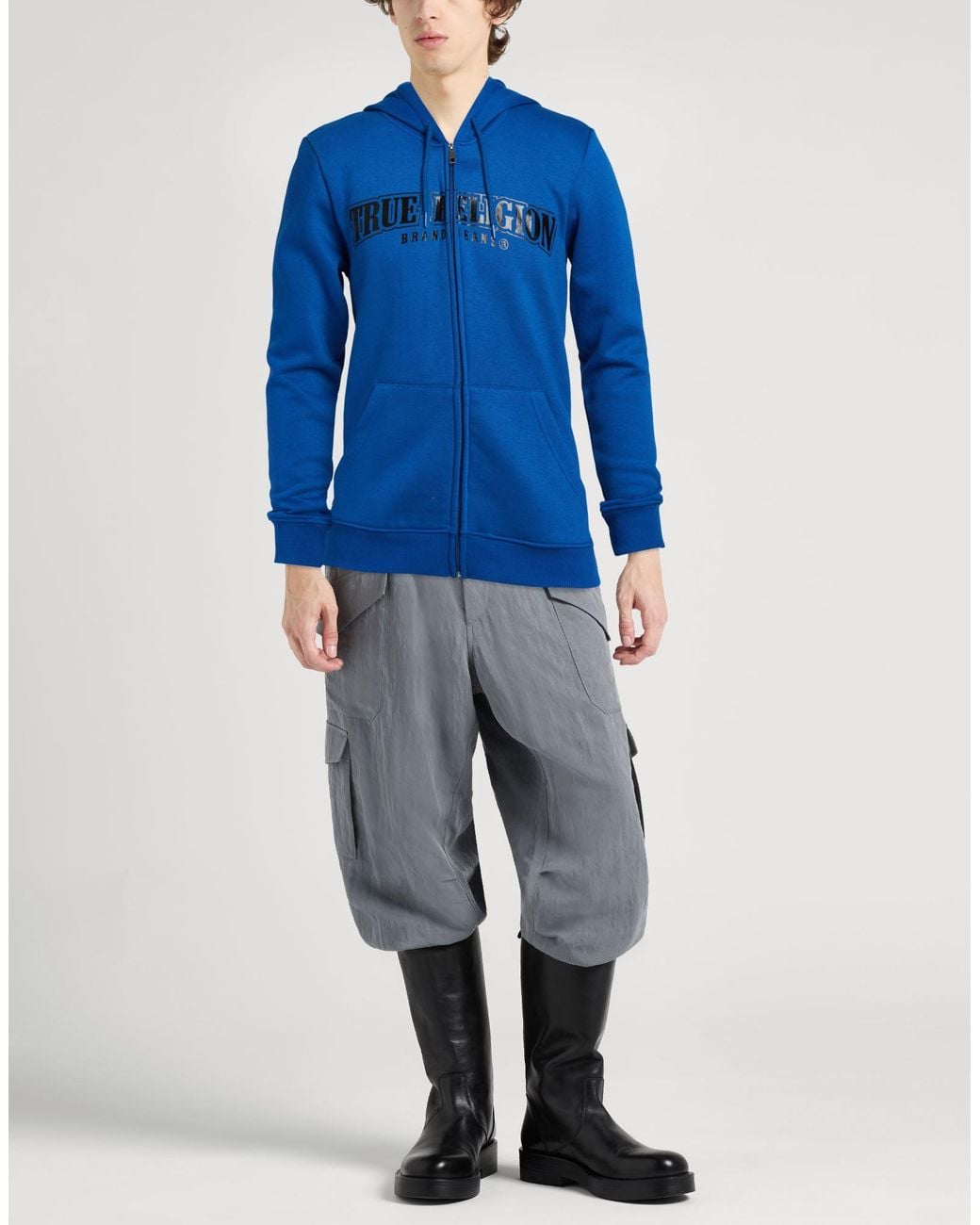 True Religion Blue Sweatshirt Cotton, Polyester for men