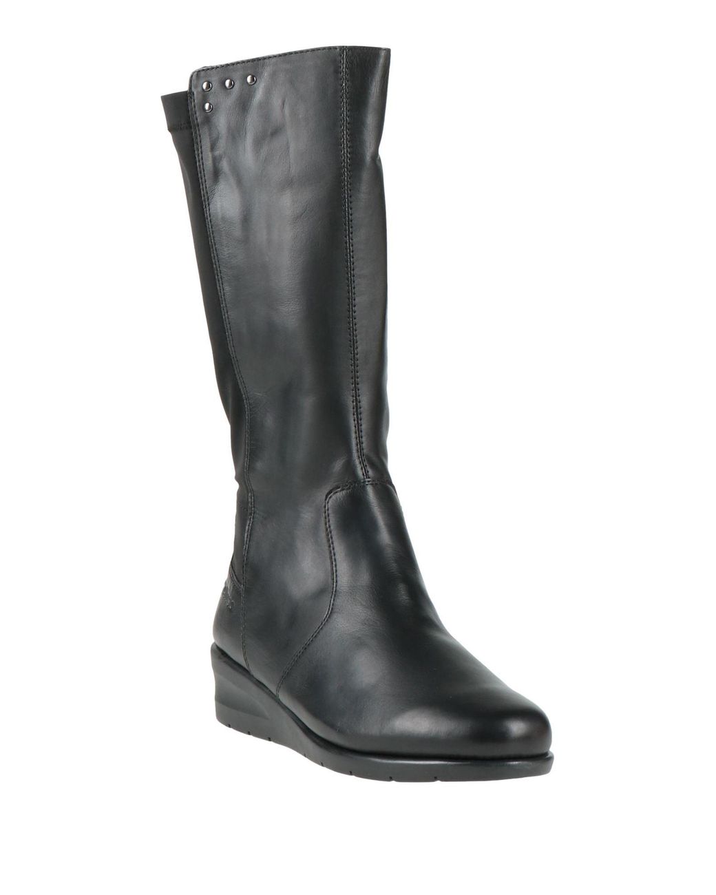 Melluso Black Boot Leather, Textile Fibers