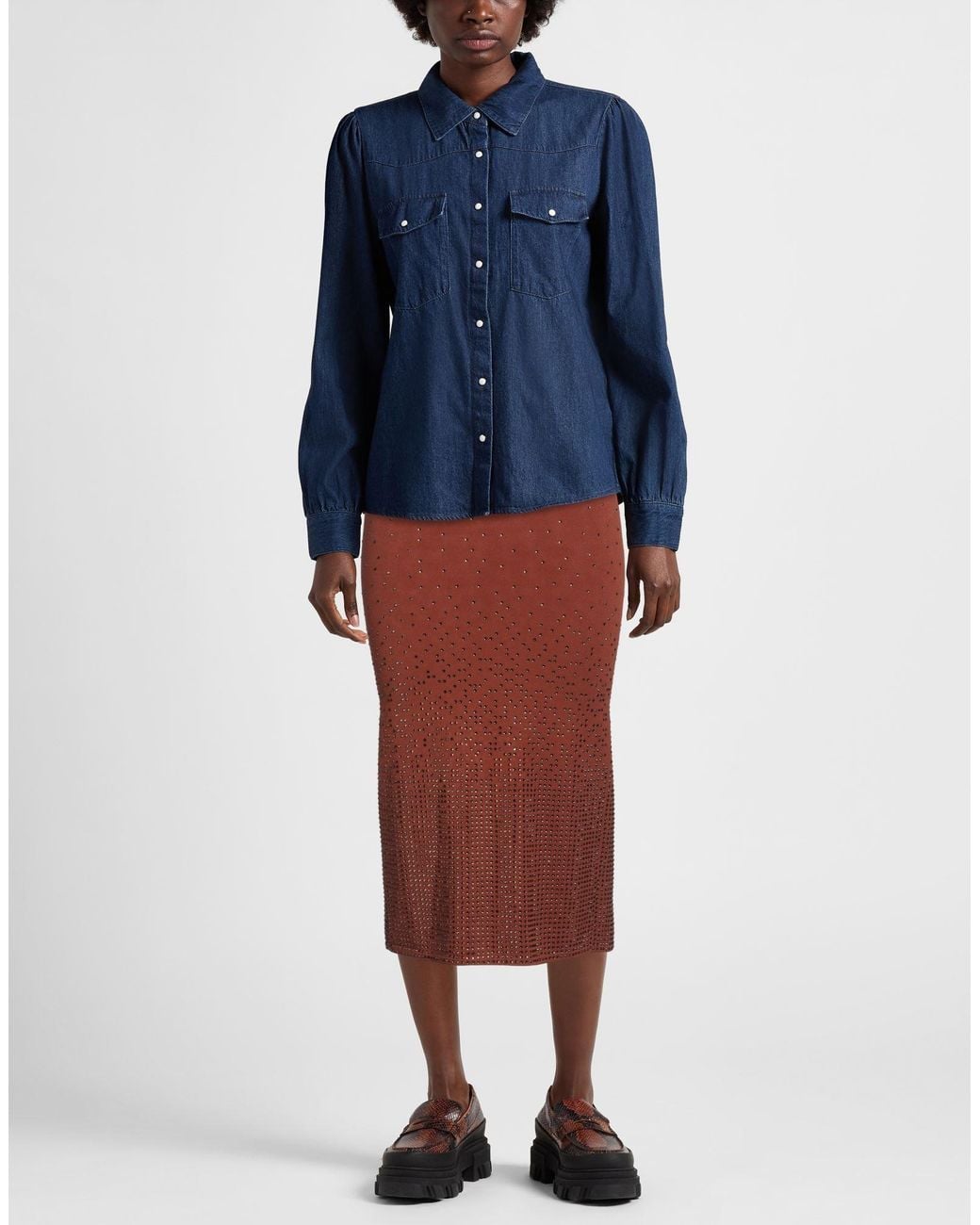 Sandro Red Midi Skirt