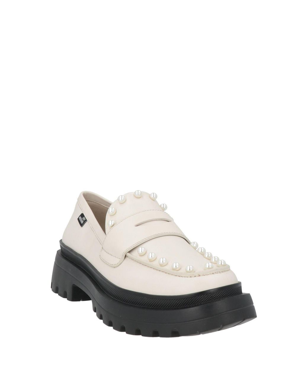 Love Moschino White Ivory Loafers Calfskin