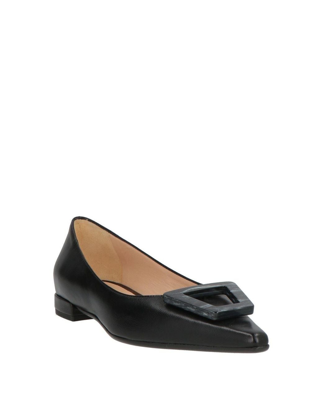 EMMELINE Black Ballet Flats Leather