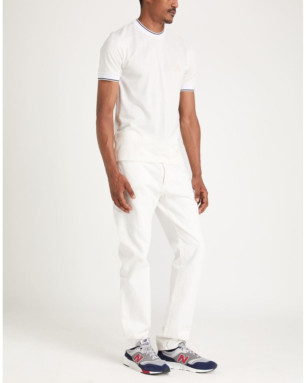 Giorgio Armani White Ivory T-Shirt Cotton, Silk, Viscose, Polyester for men