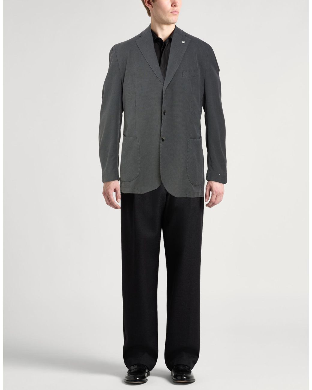 L.b.m. 1911 Gray Blazer Cotton, Polyamide, Elastane for men