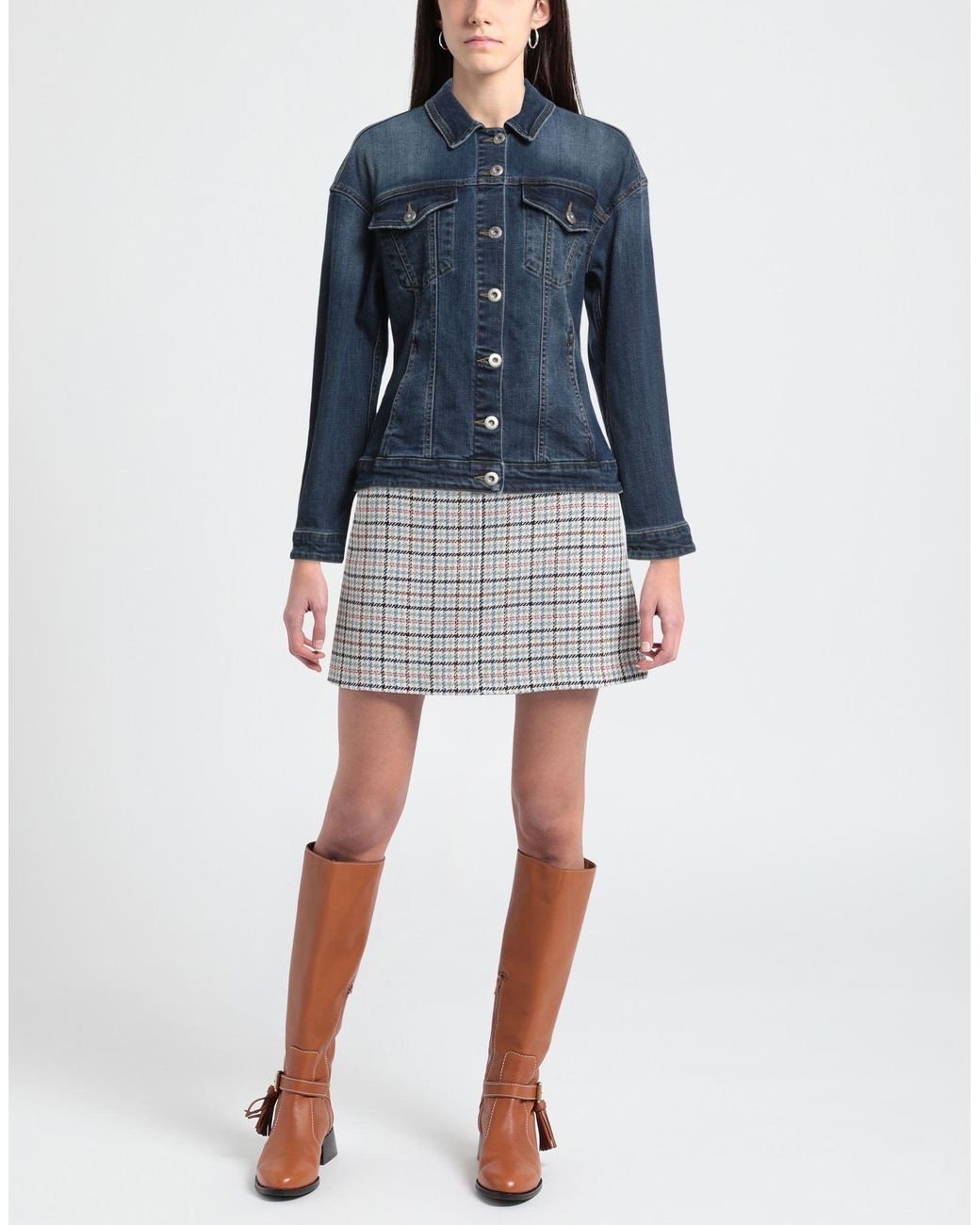 Shaft Blue Denim Outerwear Cotton, Elastane