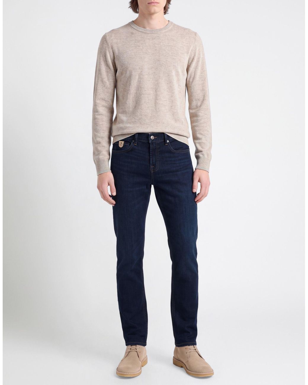 7 For All Mankind Blue Jeans Cotton, Polyester, Elastane for men