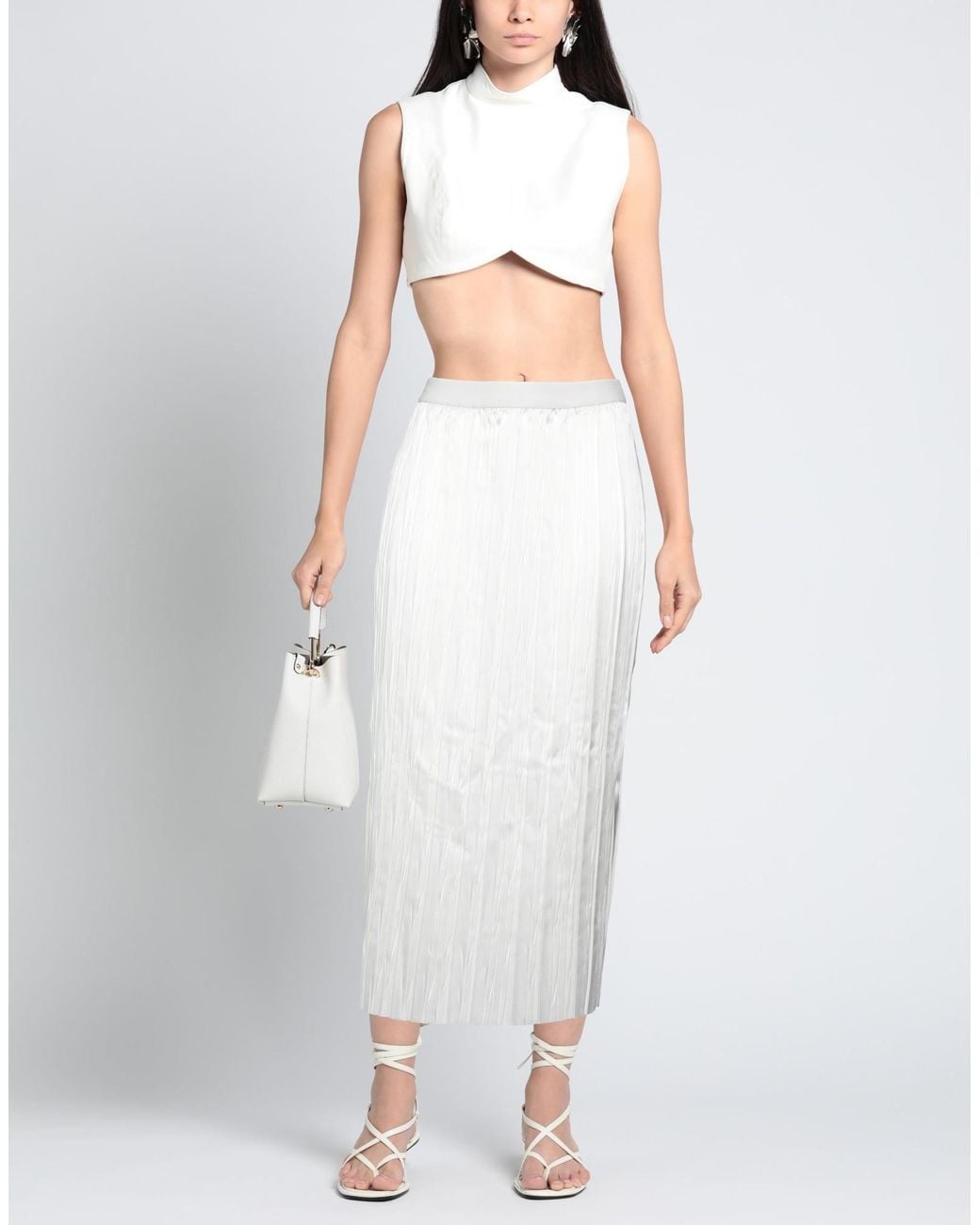 Roberto Collina White Midi Skirt