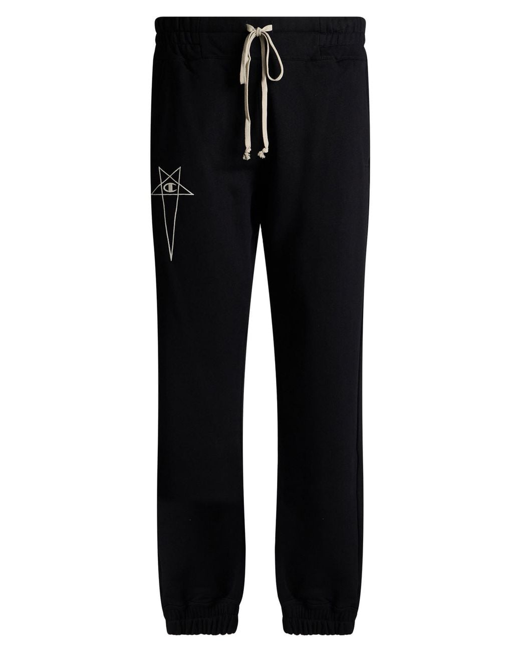 Rick Owens X Champion Black Pants Cotton for men