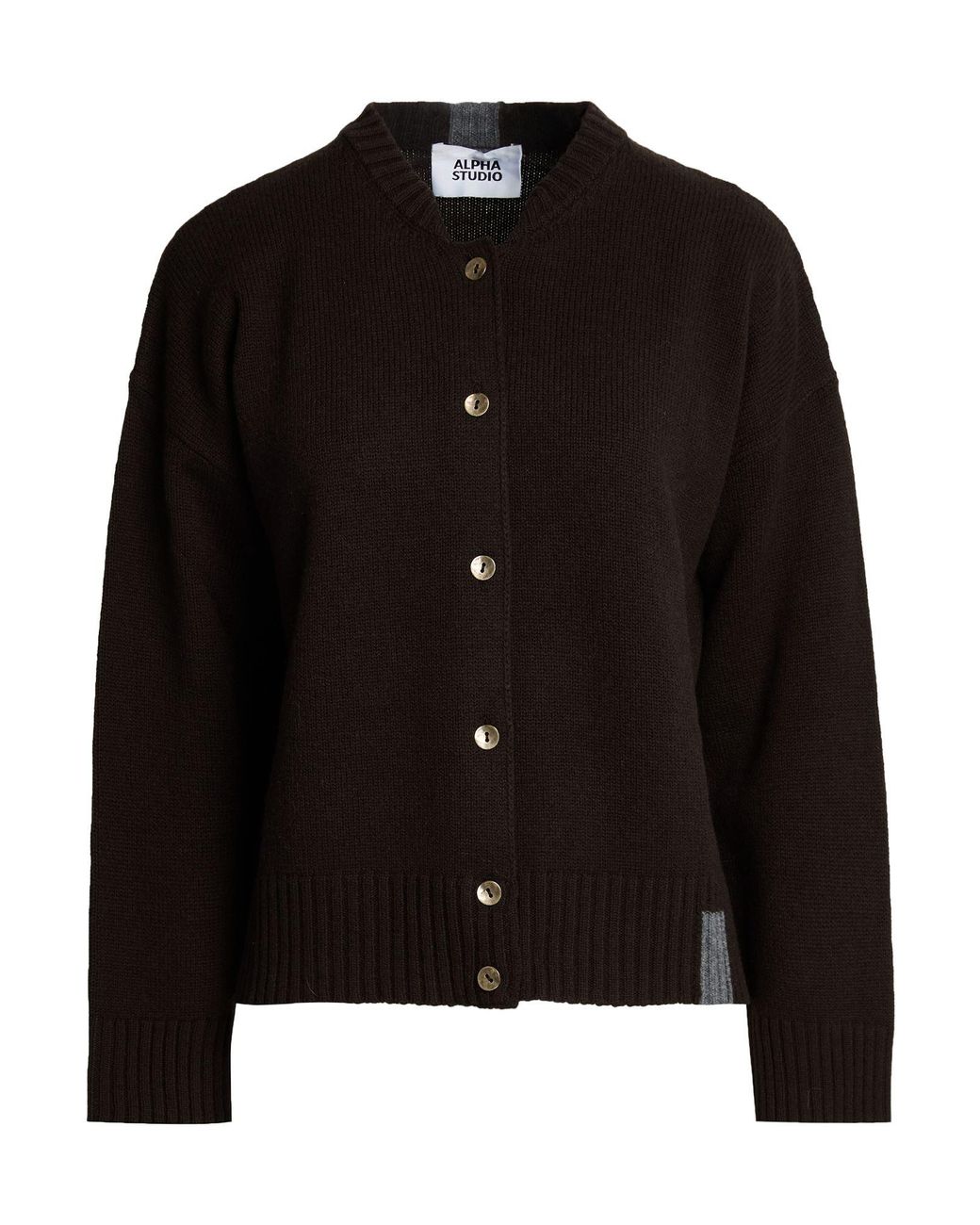 Alpha Studio Black Cardigan Geelong Wool