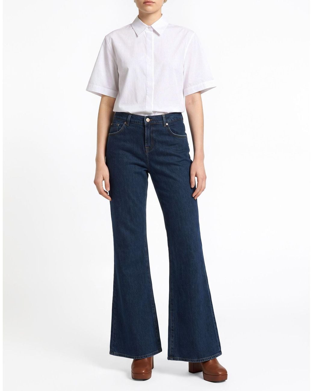 7 For All Mankind Blue Jeans Cotton, Elastane