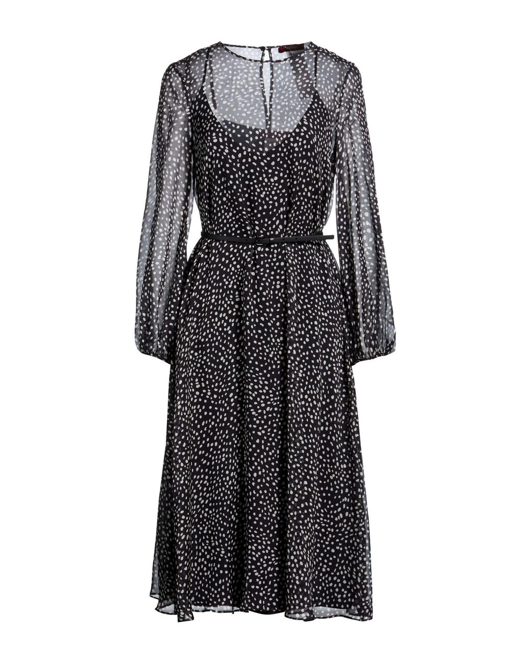 Max Mara Black Midi Dress Silk