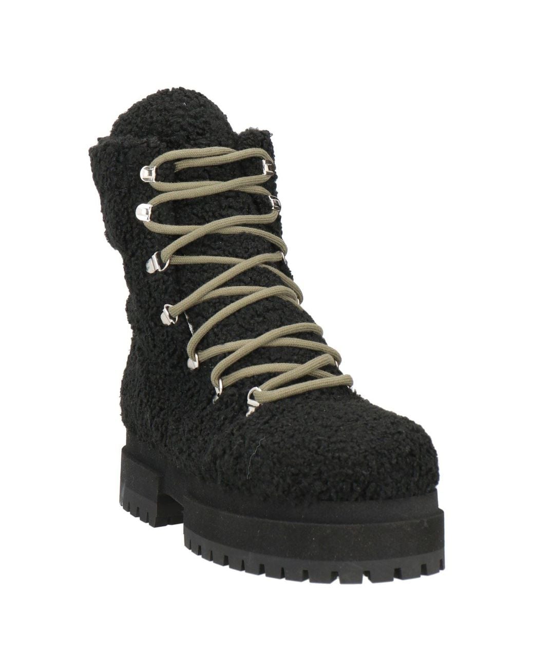 MARIA LUCA Black Ankle Boots Leather, Textile Fibers