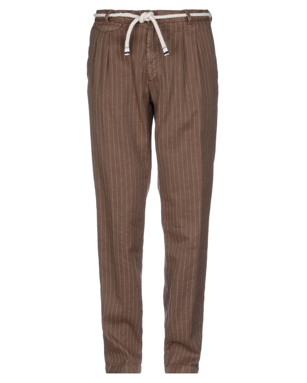 Mason's Brown Pants Linen, Cotton, Polyester, Elastane for men