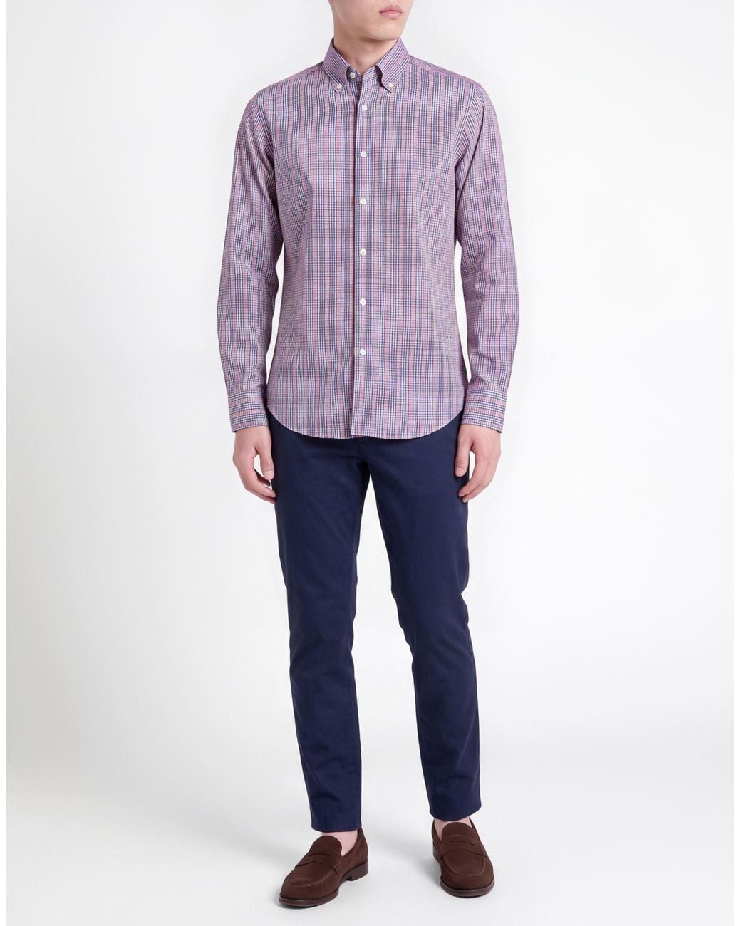 Bagutta Purple Shirt Cotton, Polyamide, Elastane for men
