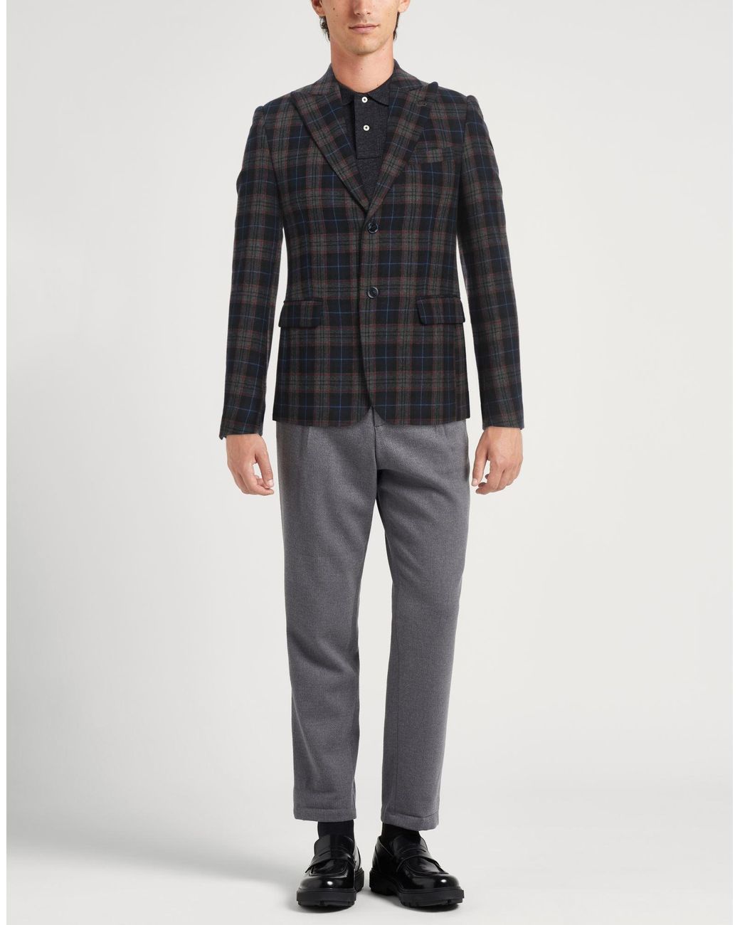 Daniele Alessandrini Black Blazer Polyester, Wool for men