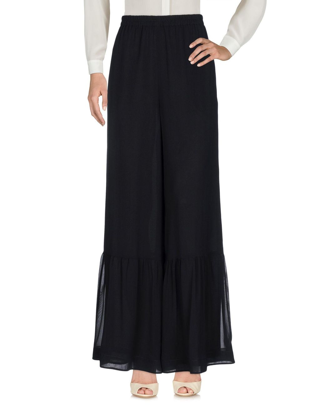 RED Valentino Black Pants Silk, Elastane