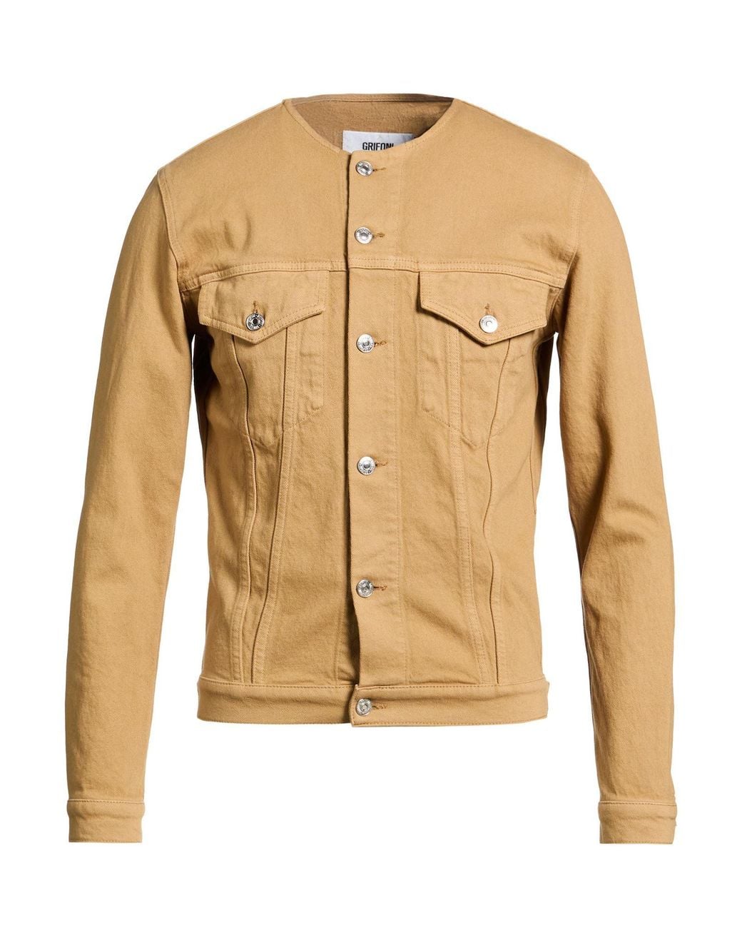 Grifoni Natural Camel Denim Outerwear Cotton, Elastane for men