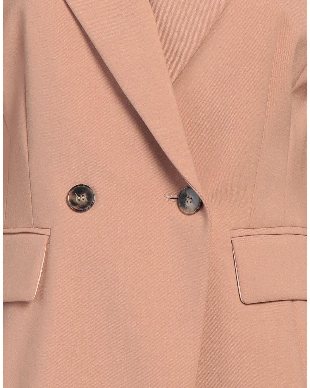 Marella Pink Camel Blazer Polyester, Virgin Wool, Elastane