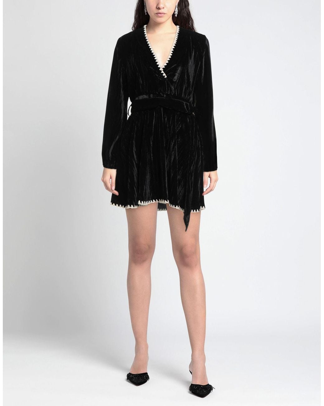Akep Black Mini Dress Polyester