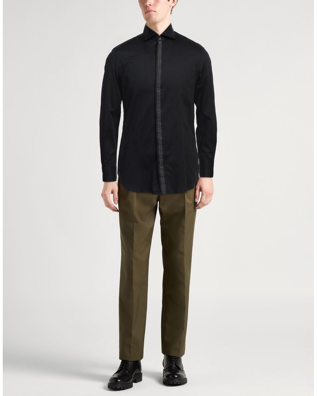 Emporio Armani Blue Shirt Cotton for men