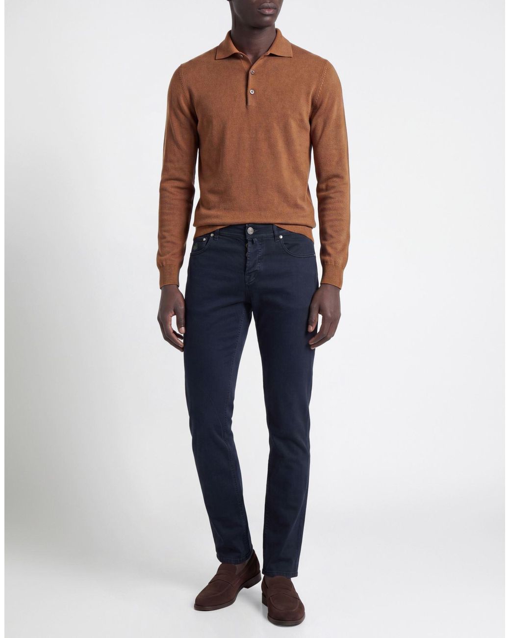 Luigi Borrelli Napoli Blue Midnight Jeans Cotton, Elastane for men