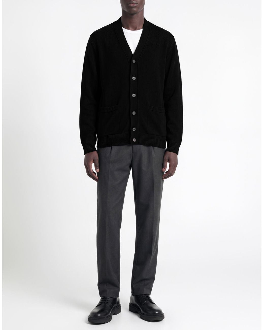 MILLENOVECENTOCINQUANTA7 Black Cardigan Merino Wool for men