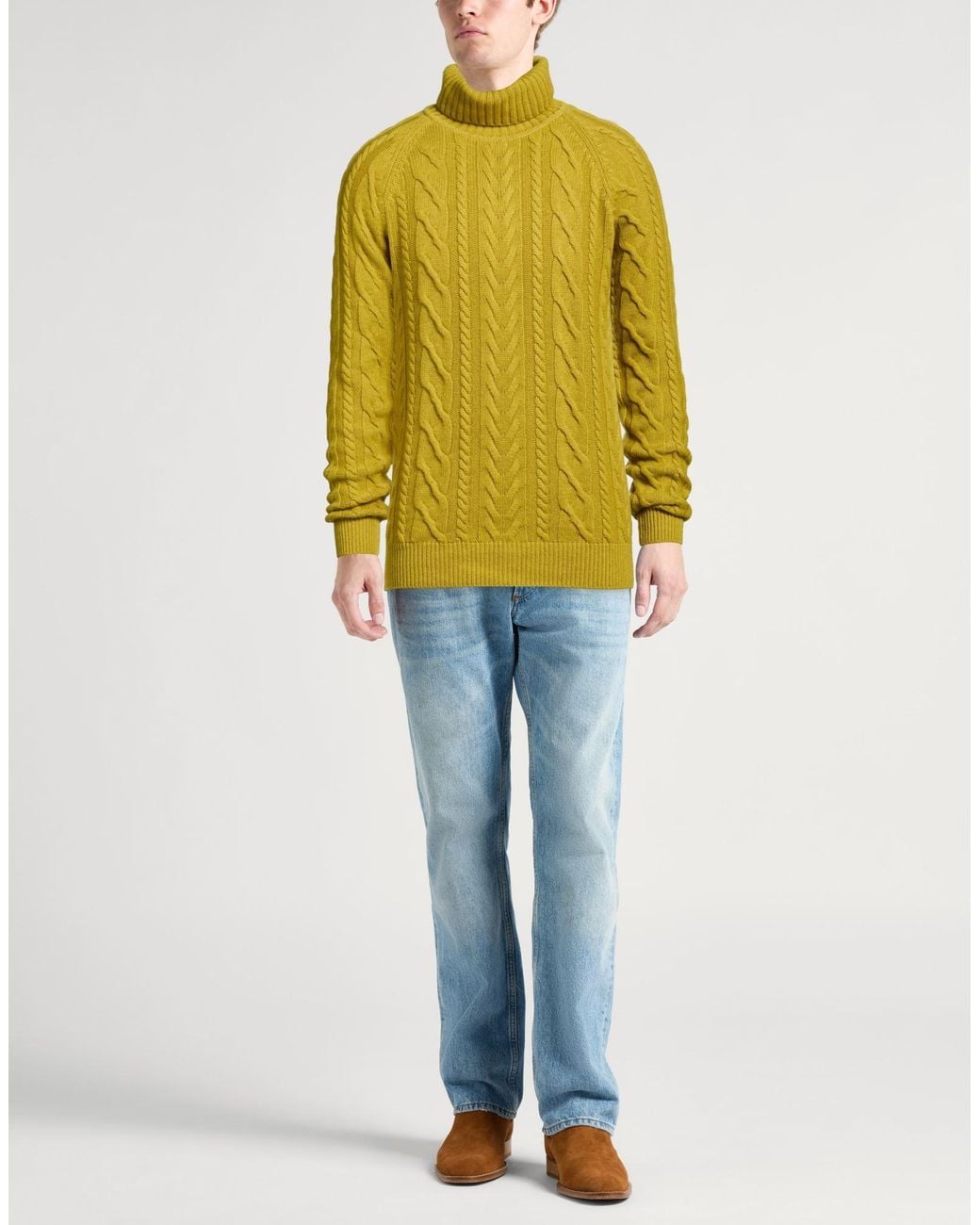 Moorer Yellow Turtlenecks for men