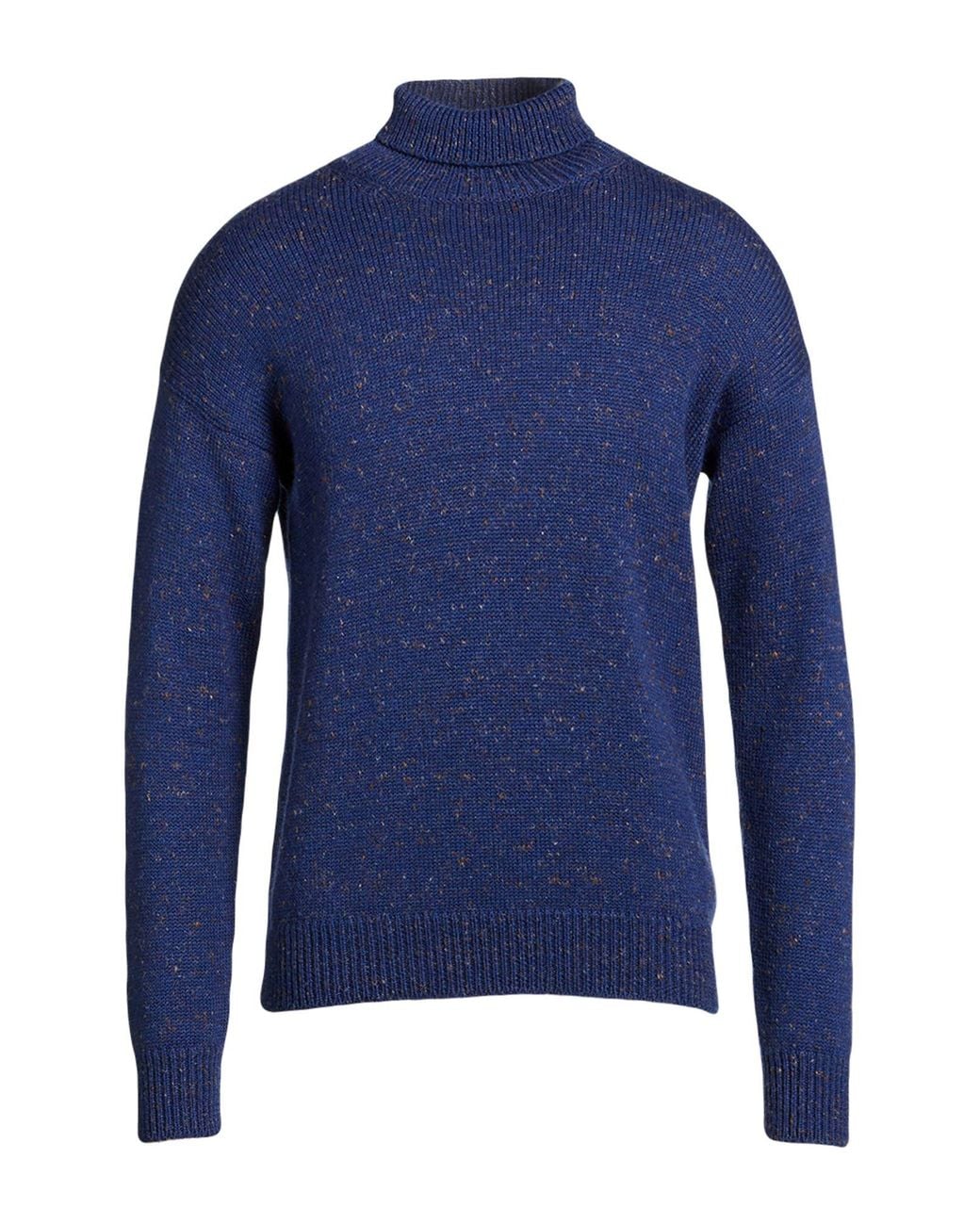 Grifoni Blue Turtleneck Wool, Polyamide, Linen for men