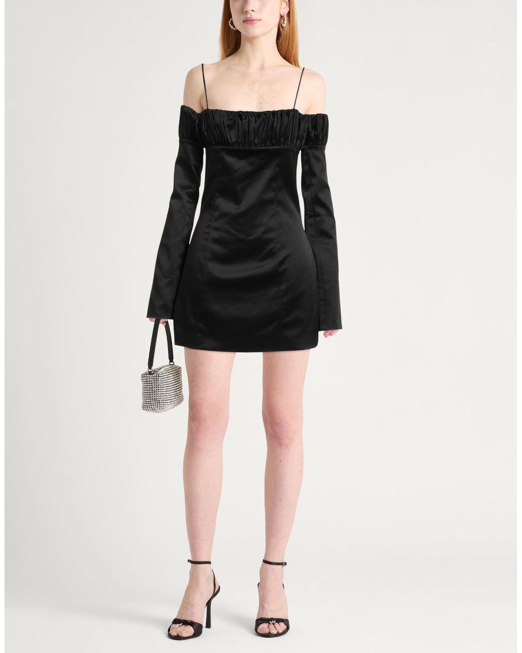 Mach & Mach Black Mini Dress Acetate, Polyamide, Elastane