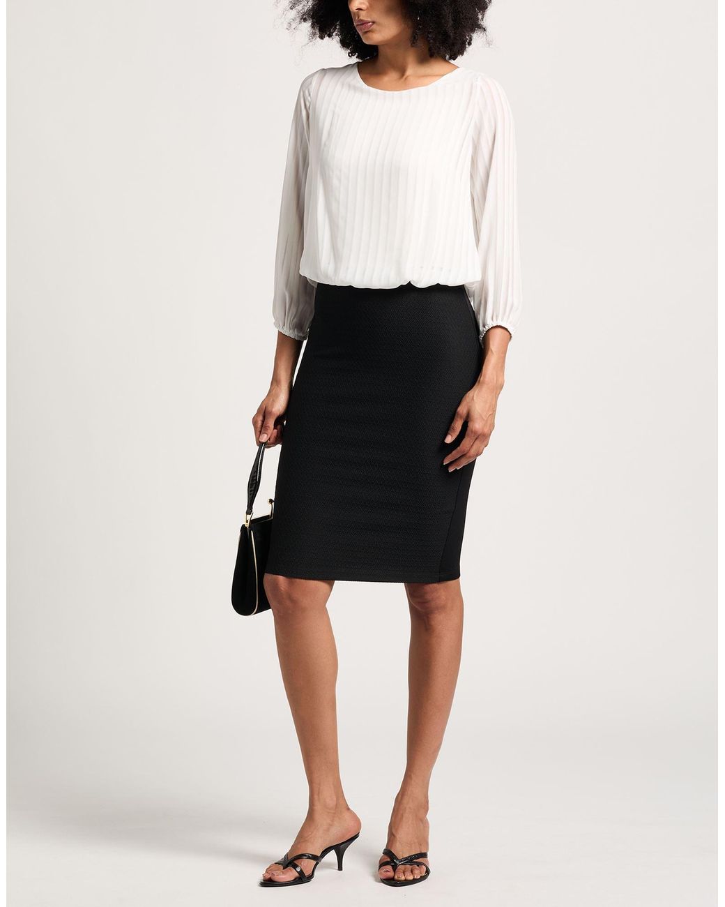 Soallure White Midi Dress Polyester