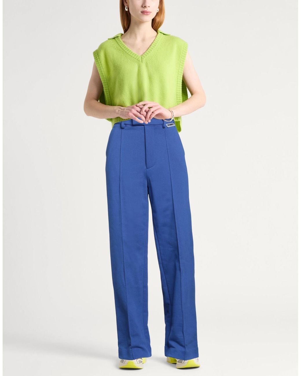 Vetements Blue Pants Cotton, Polyester
