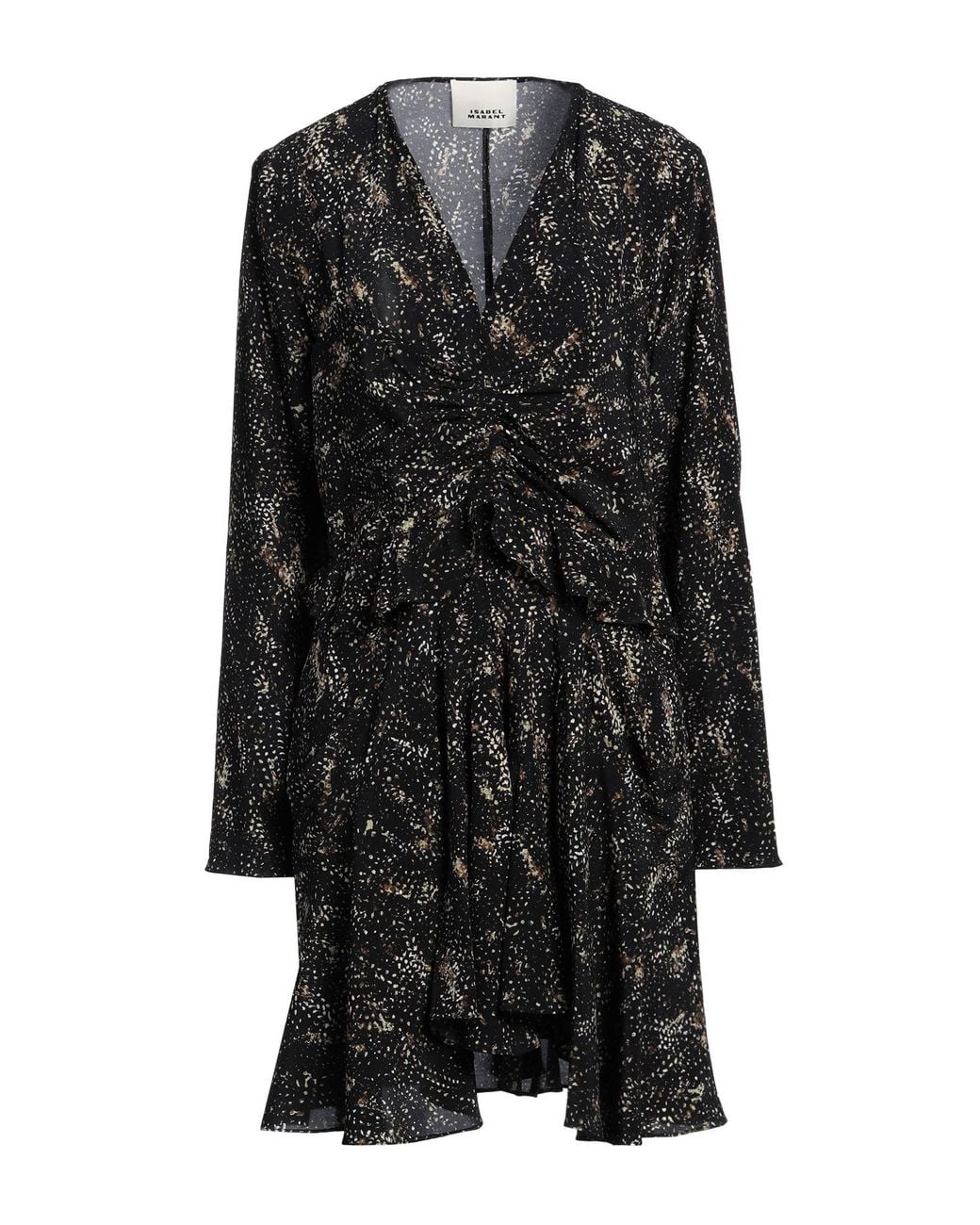 Isabel Marant Black Mini Dress Silk, Elastane