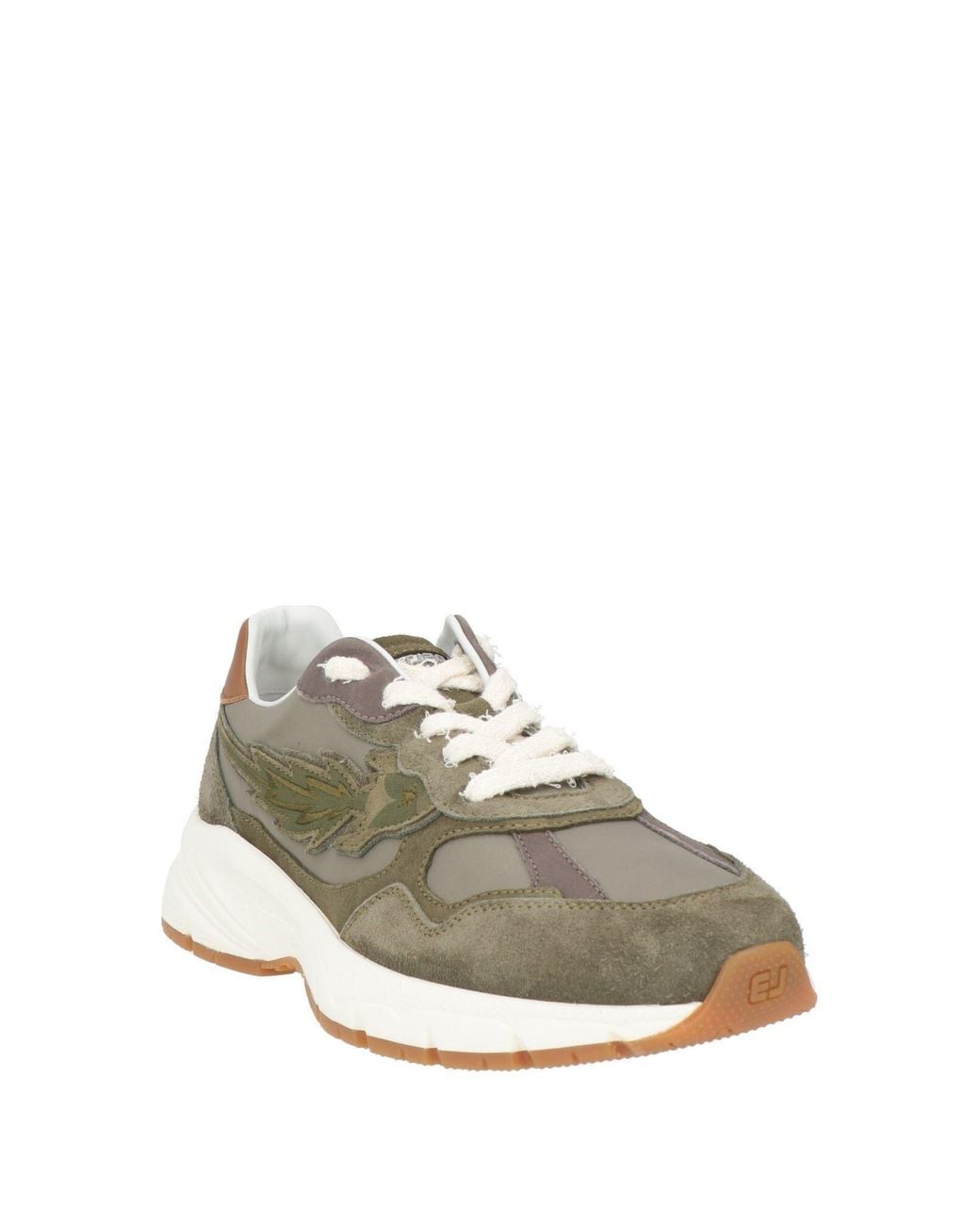 ENTERPRISE JAPAN Green Military Sneakers Cow Leather for men