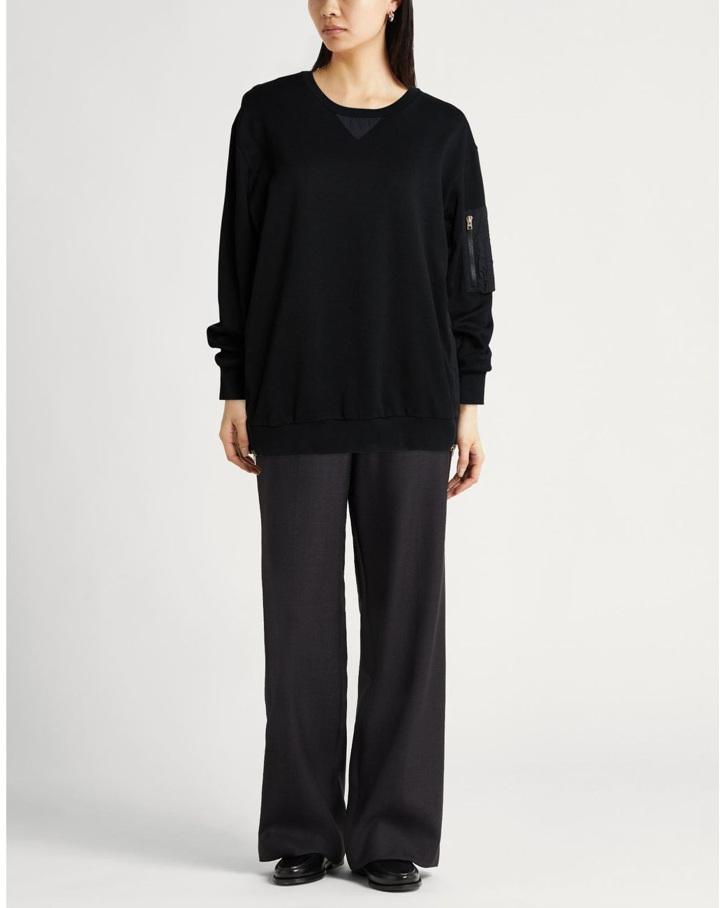 Herno Black Sweatshirt Cotton, Polyamide