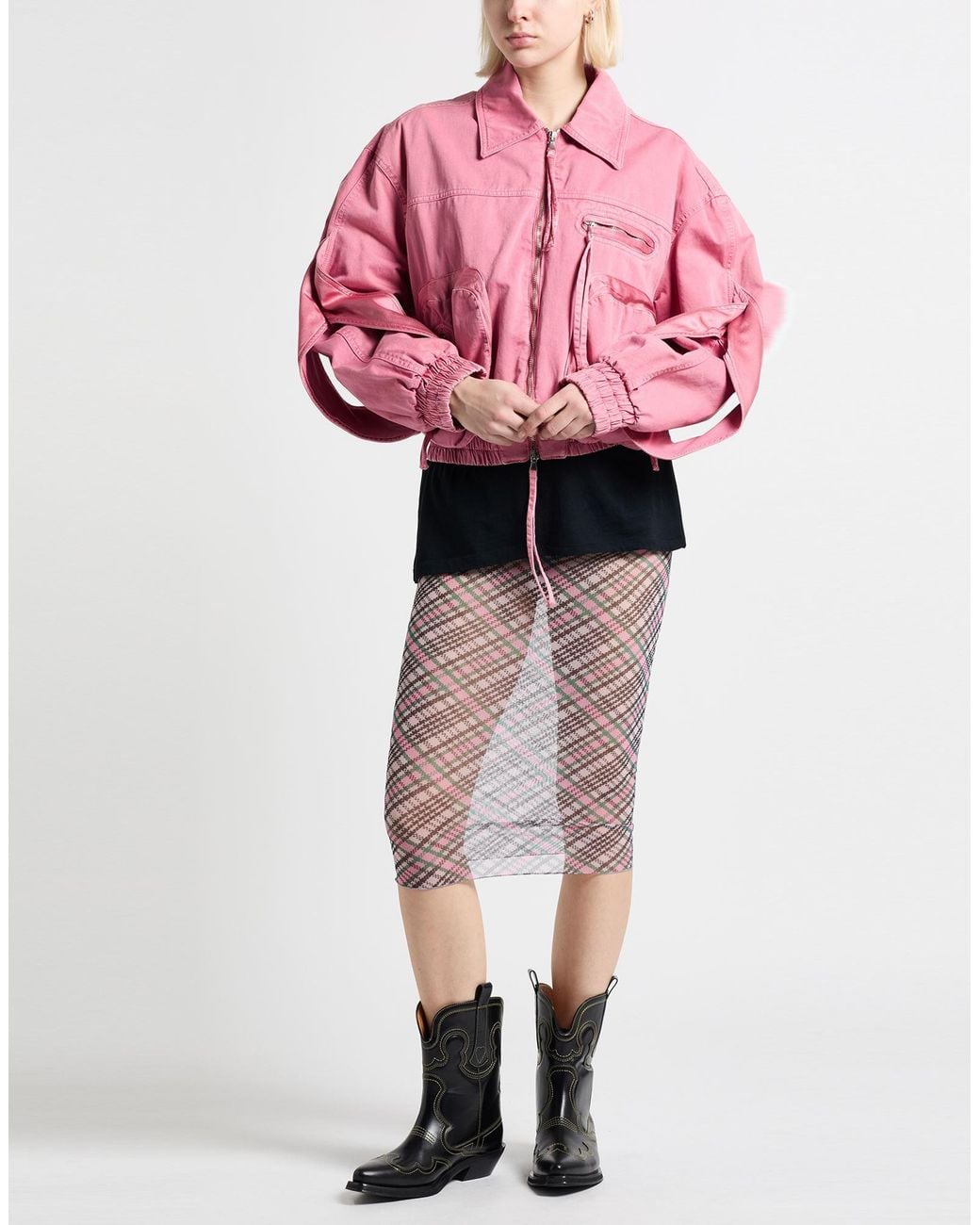 Blumarine Pink Jacket Cotton, Viscose, Polyester