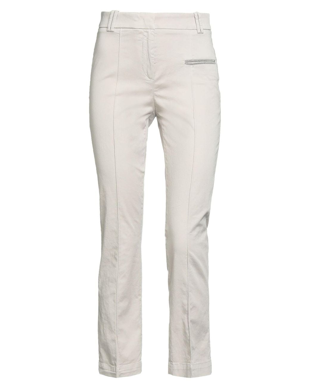 Fabiana Filippi Gray Pants Cotton, Elastane