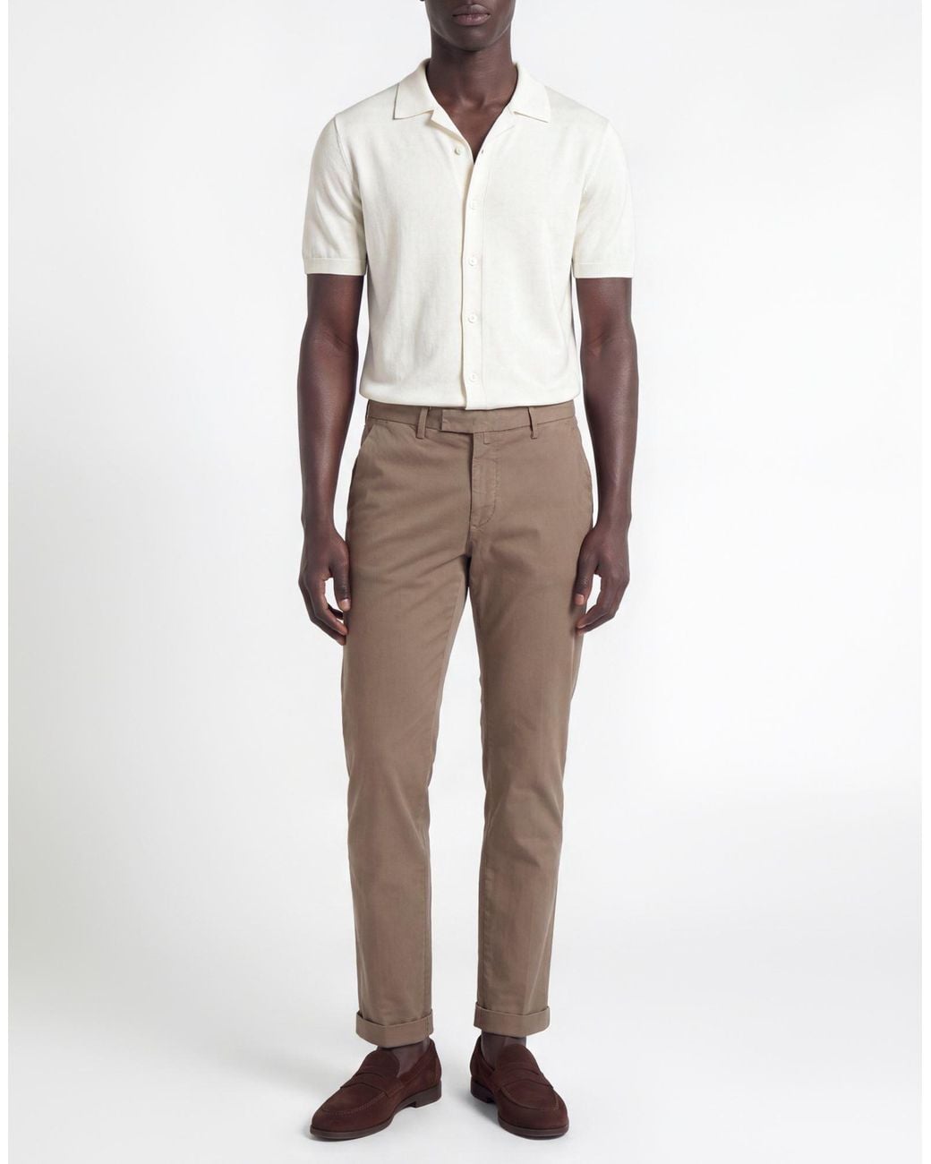 Briglia 1949 Gray Khaki Pants Cotton, Elastane for men