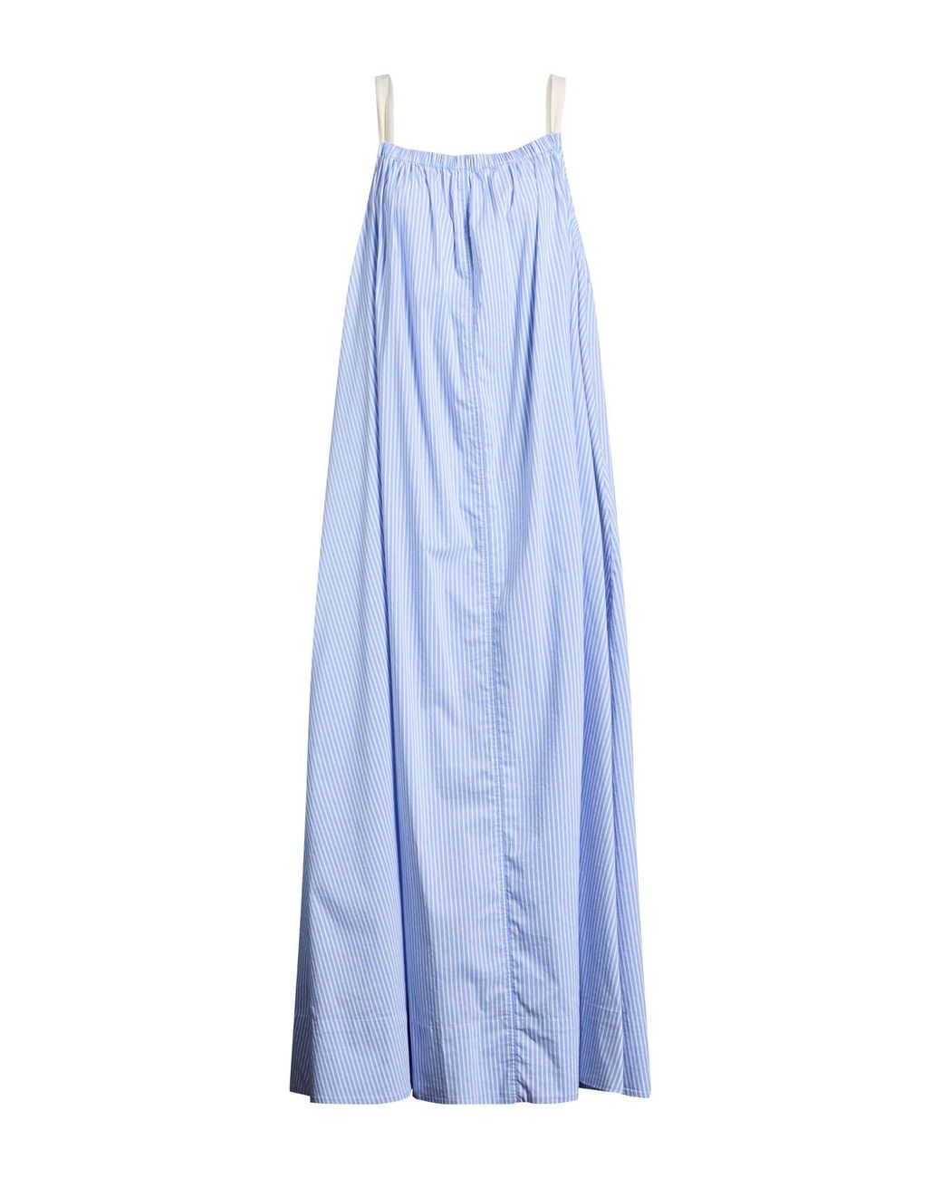 8pm Blue Maxi Dress Cotton, Polyamide, Elastane