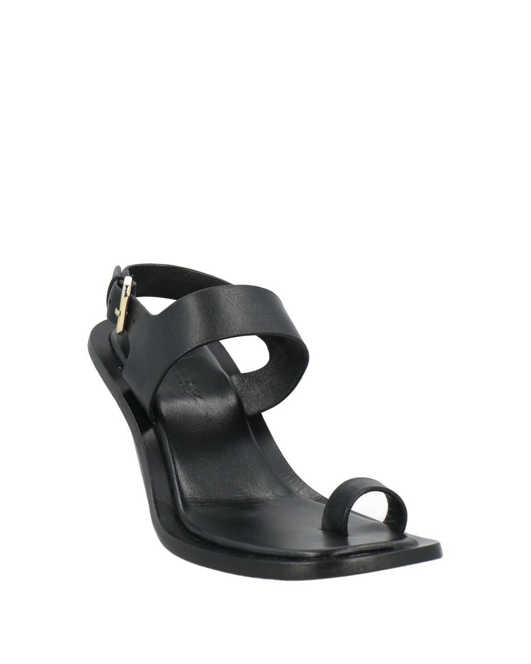 A.Emery Black Thong Sandal Leather