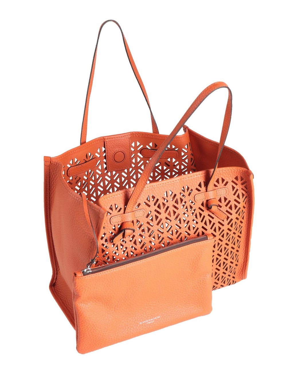 Gianni Chiarini Red Marcella Club -- Coral Handbag Leather