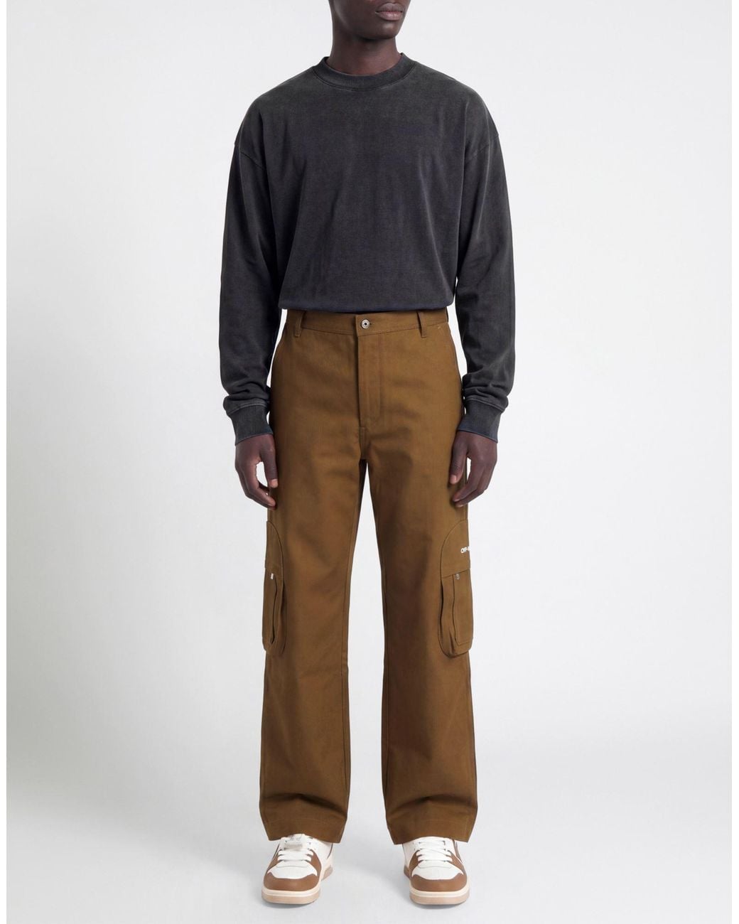 Off-White c/o Virgil Abloh Brown Khaki Pants Cotton for men