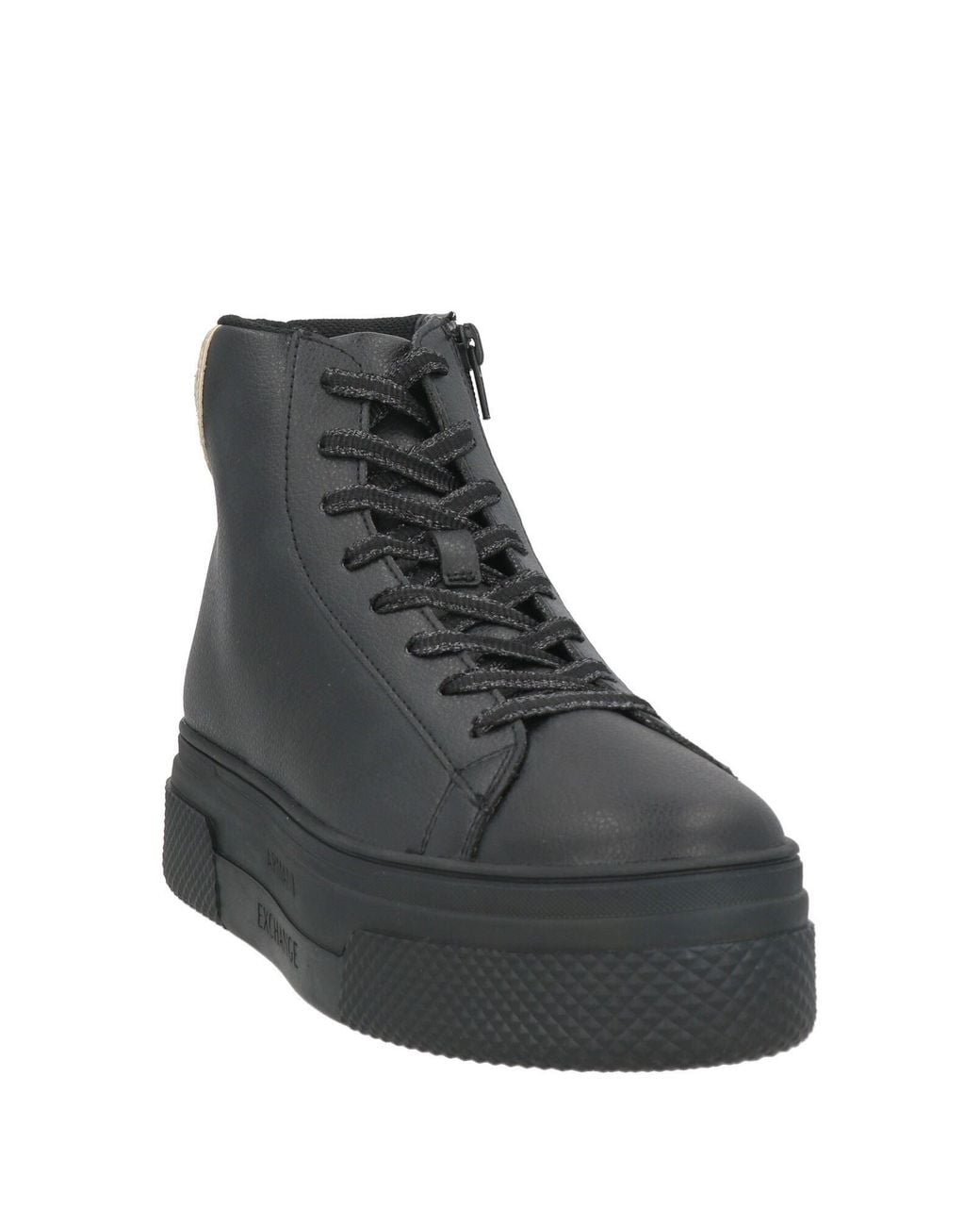 ARMANI EXCHANGE Black Sneakers Textile Fibers, Synthetic Material