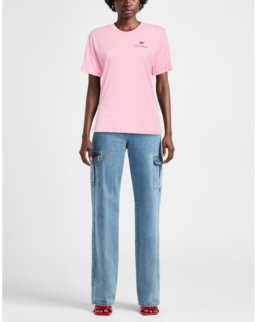 Chiara Ferragni Pink T-Shirt Cotton