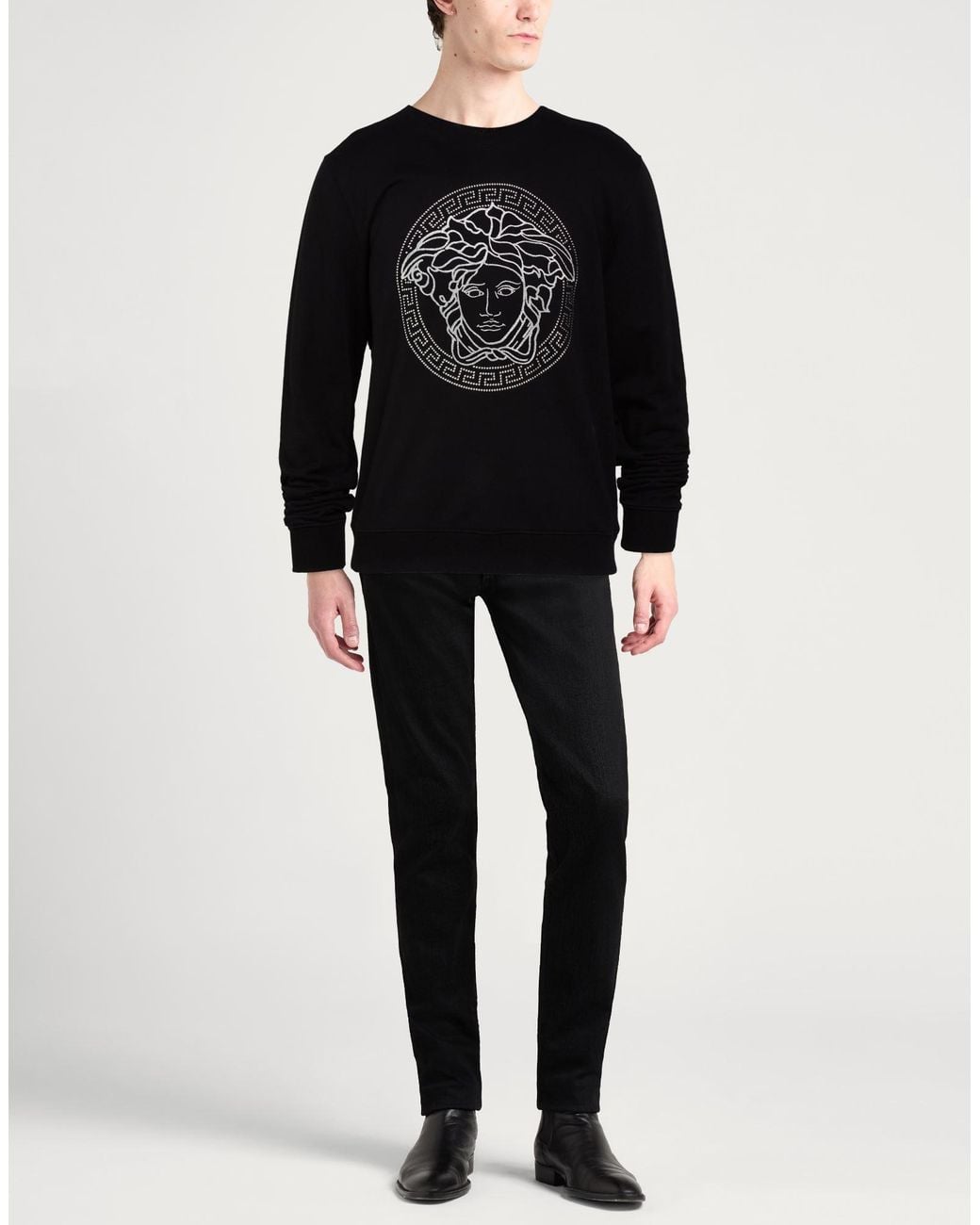 Versace Black Sweatshirt Cotton for men