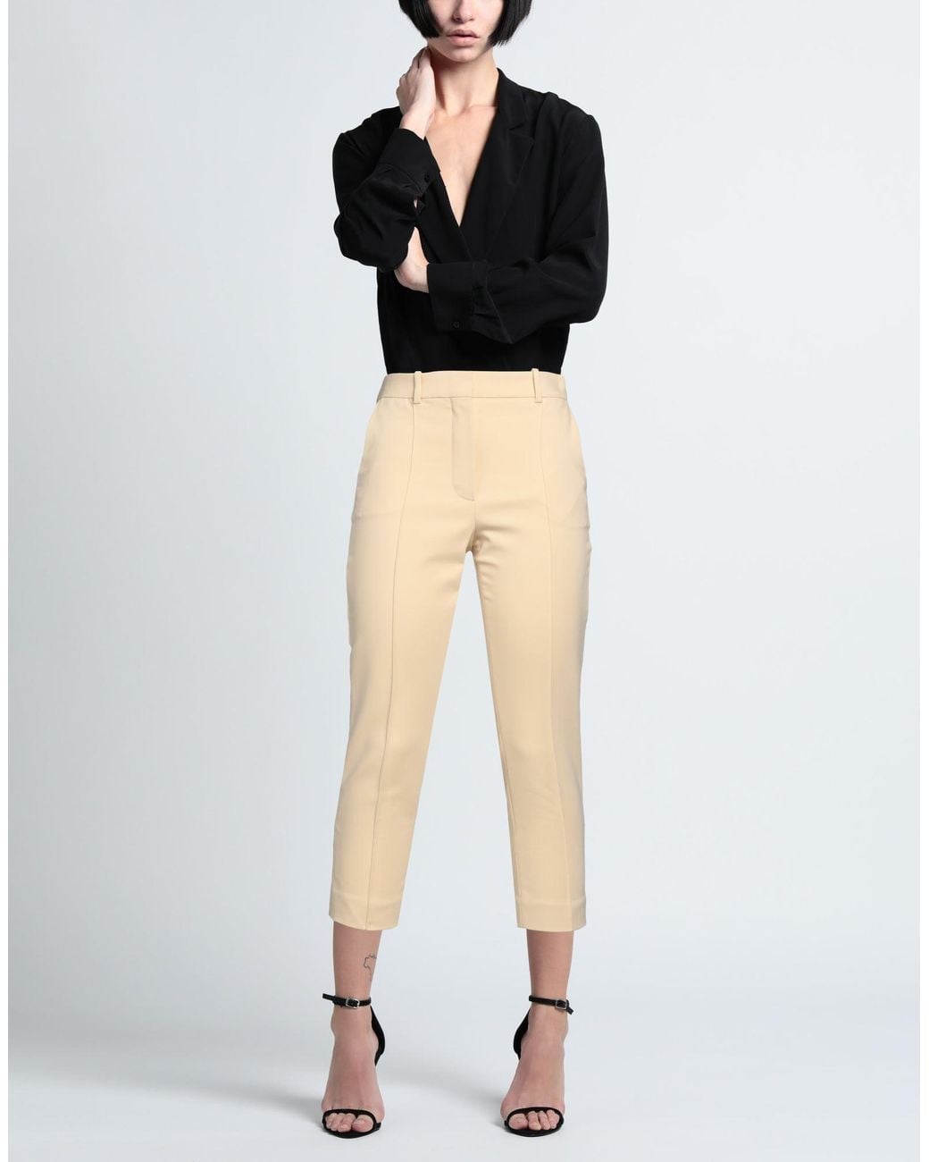 Lanvin Natural Sand Pants Cotton, Viscose, Elastane