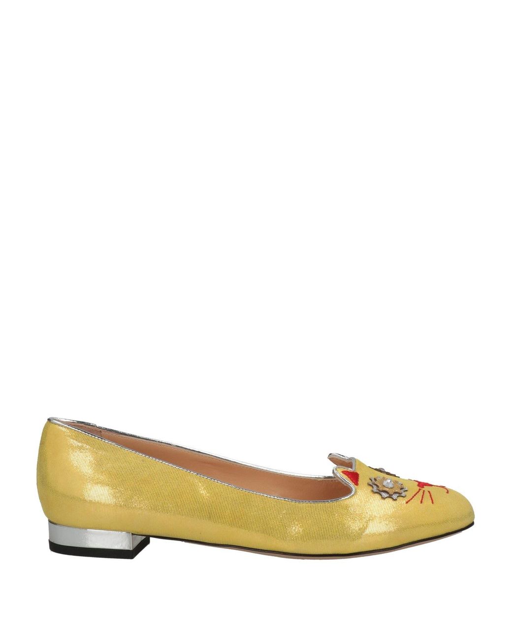 Charlotte Olympia Ballet Flats in Yellow Lyst